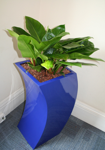 Monroe planter finished in gloss blue